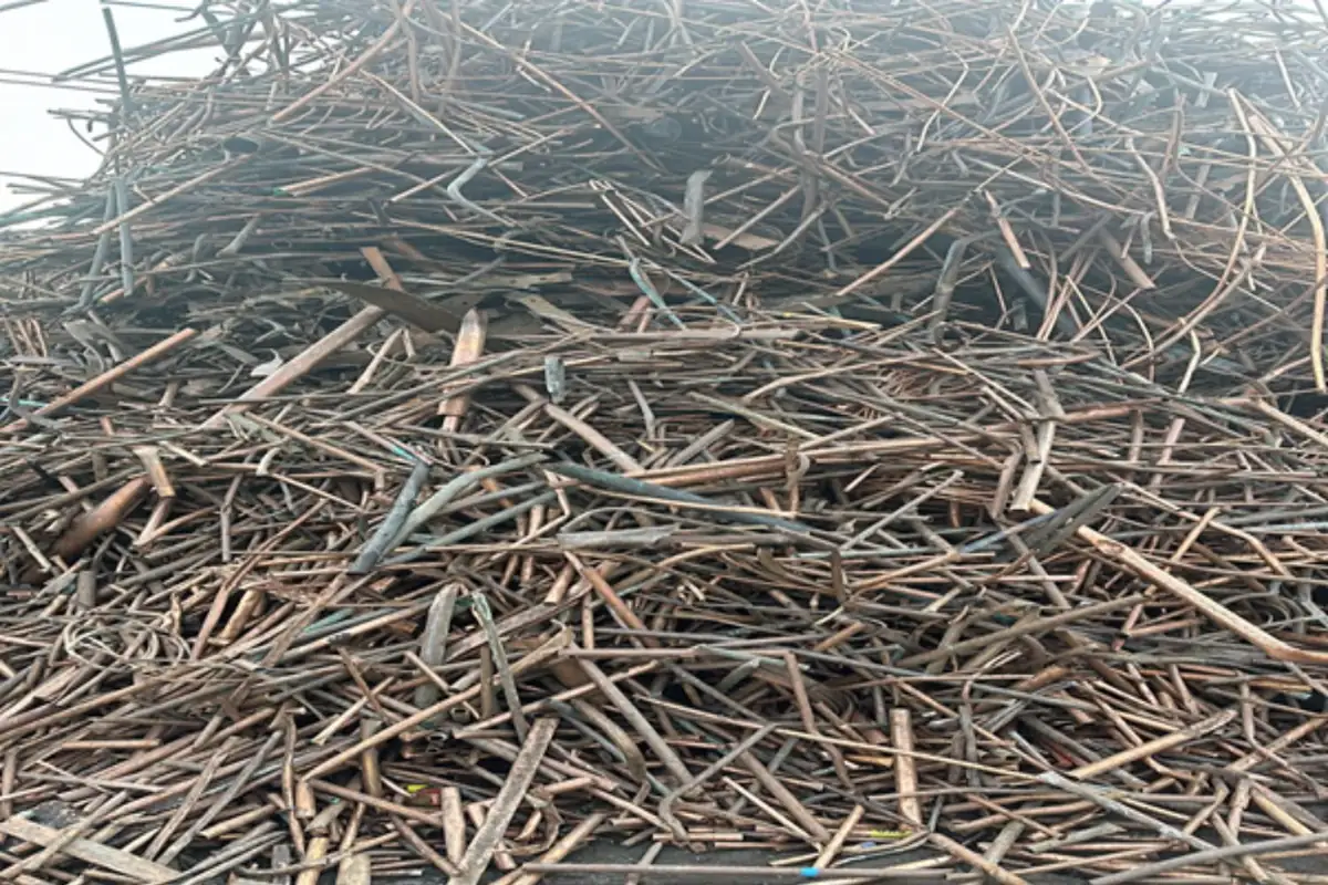 Pile of used copper pipe scrap