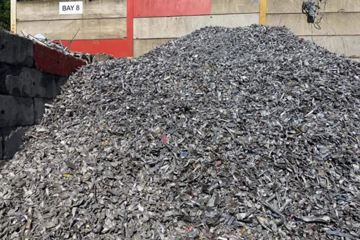 Pile of shredded TT non-ferrous scrap